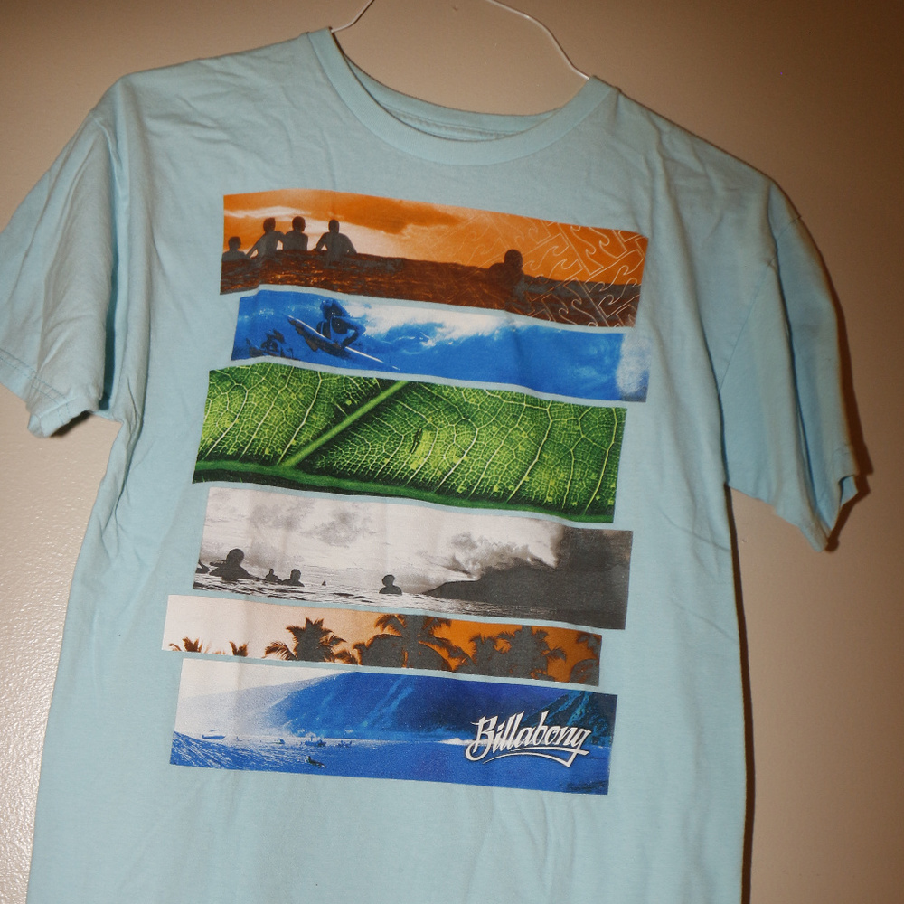 Billabong Mens Baby Blue Short Sleeve Shirt Medium